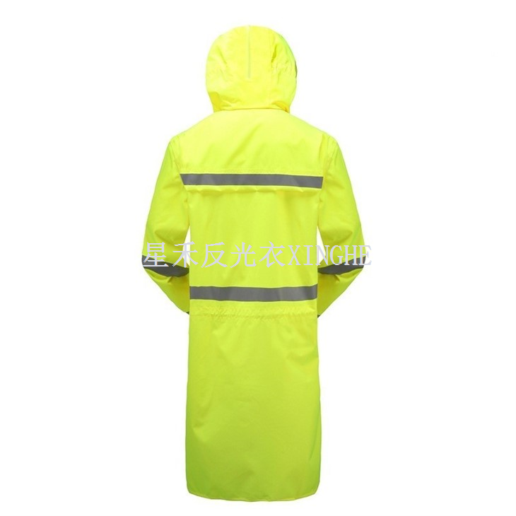 Long Reflective Raincoat