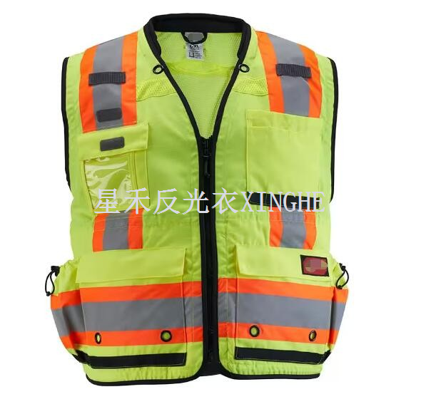 Vest Sábháilteachta Ard-Infheictheachta Suirbhéara Aicme 2 Buí Le 27-Pócaí