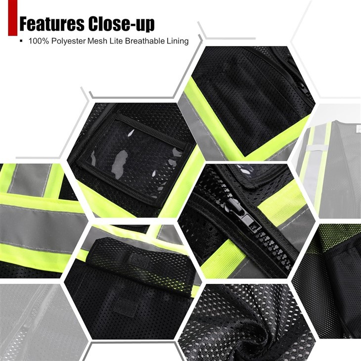 Black Mesh Engineer Safety Vest
