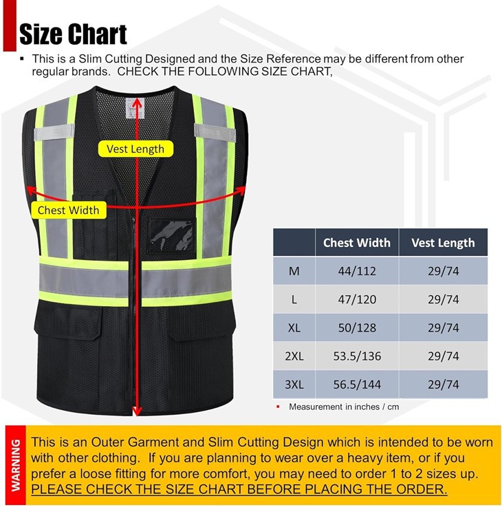 Black Mesh Engineer Safety Vest