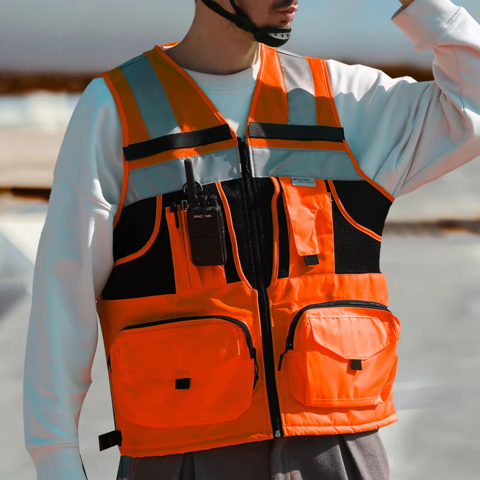 orange safety vest with pockets orange safety vest with pockets